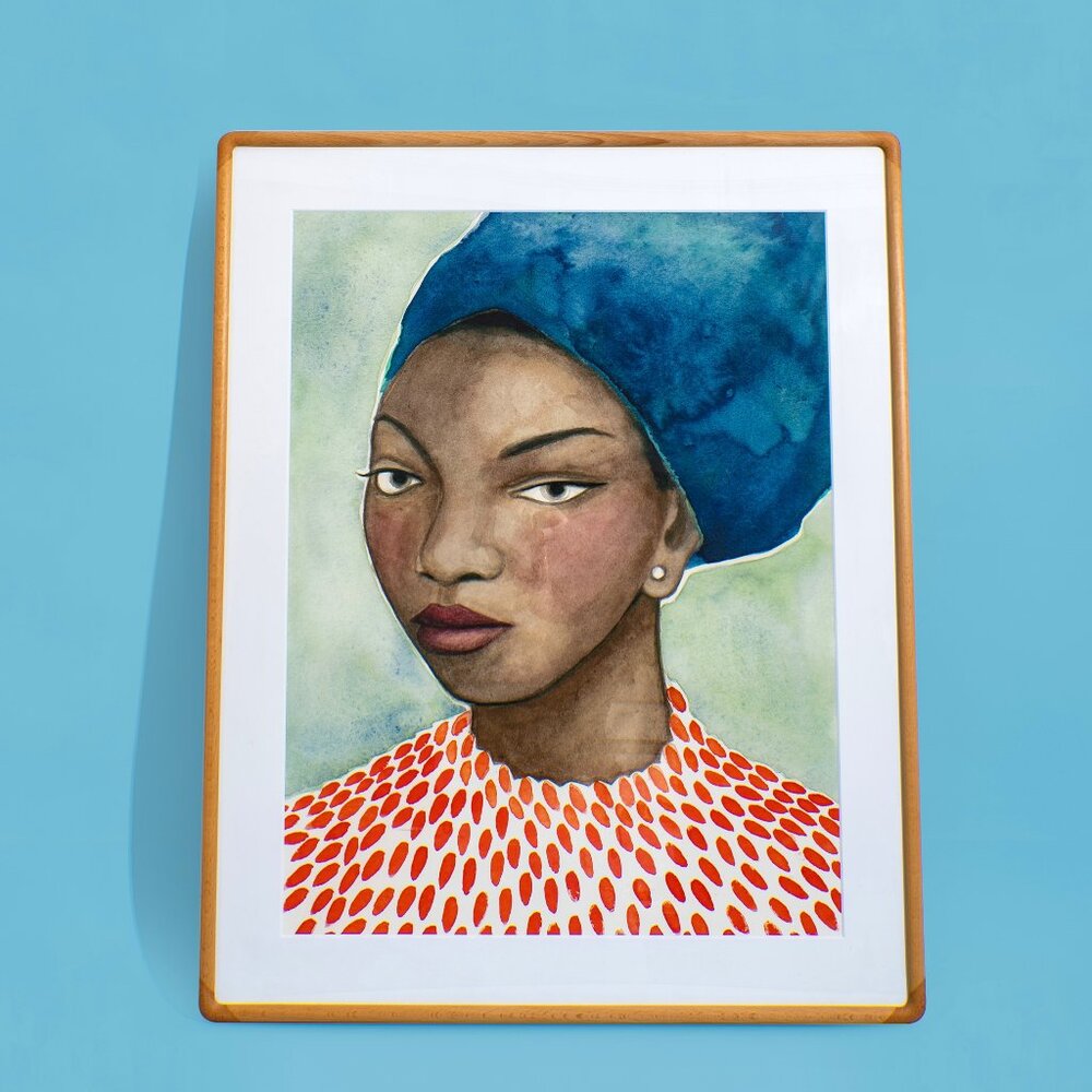 Nina Simone-Fine Art Print Framed 25”X32” Excellent Condition